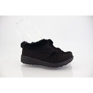 Bzees Women's Genie Fur Sneaker Mule Size 5.5 Microsuede Slip On Black Comfy